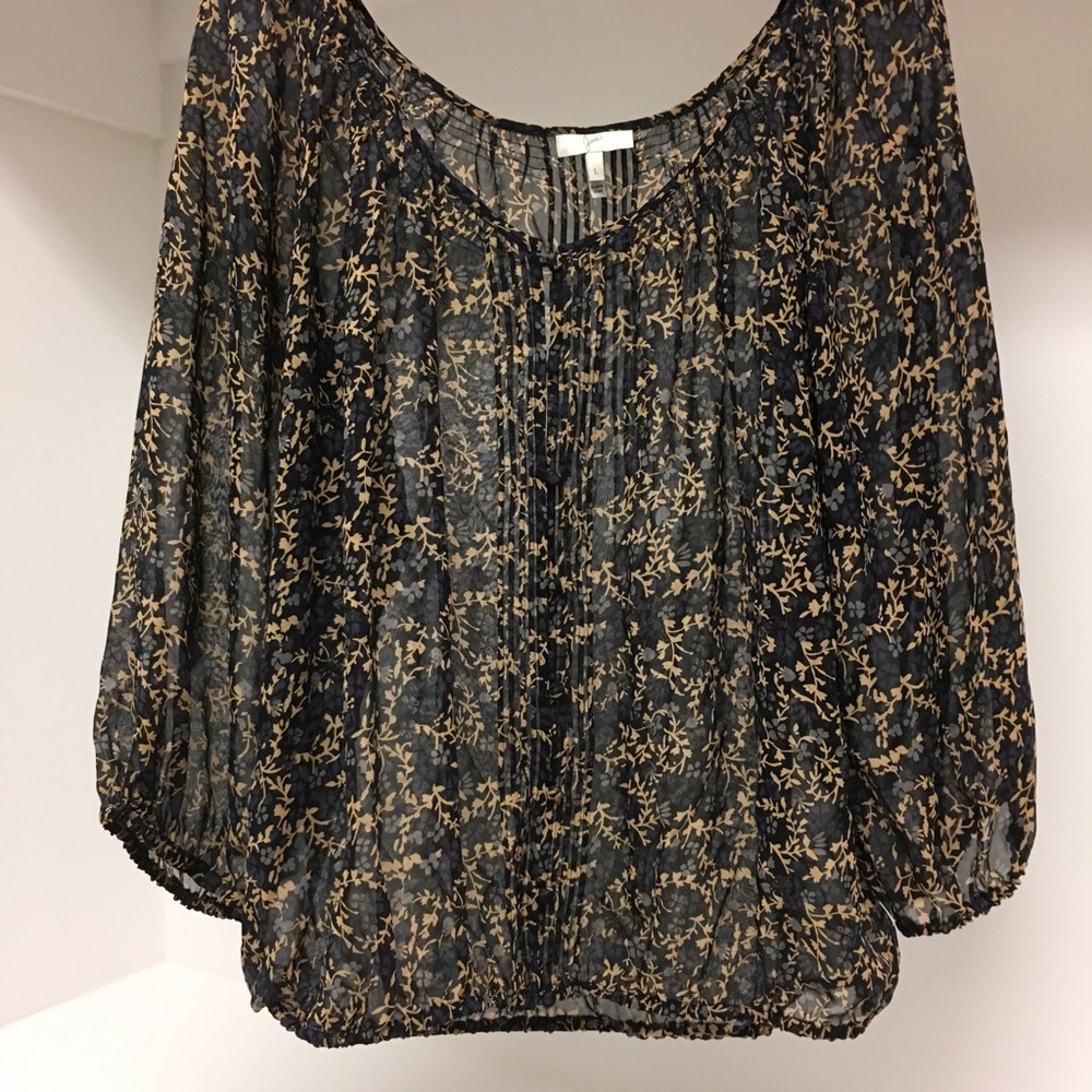 Joie silk sheer printed blouse